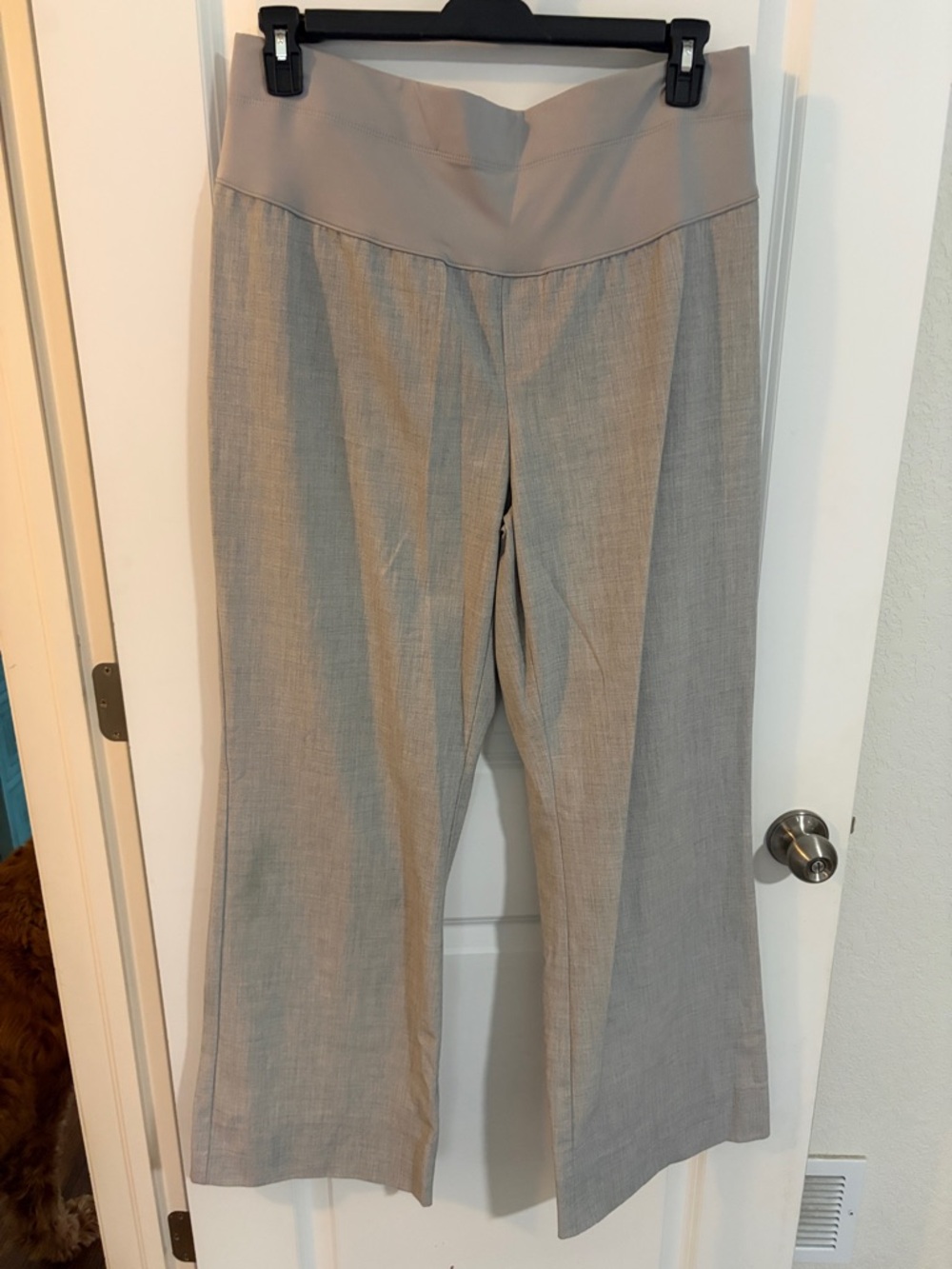 duo Maternity Light Gray Wide-Leg Pull-On Maternity Pants